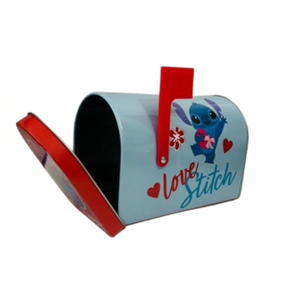 Disney Stitch Valentine's Day Love 99% Sweet Tin Storage Mailbox New