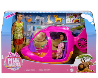 Barbie Pink Passport Kenya Adventure Dolls & Playset Toy Helicopter New With Tag