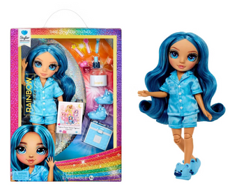 Rainbow High Jr High PJ Party Skyler Blue 9'' Posable Doll Toy New With Box