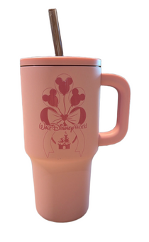 Disney Parks WDW Mickey Mouse Balloon Bow and Castle Tumbler Pink New with Tag