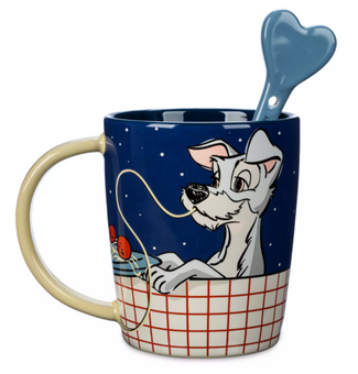 Disney Parks Lady and the Tramp Mug with Spoon Set 70th New With Tag