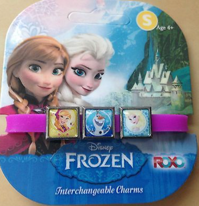 disney frozen elsa anna olaf and sven bracelet with 3 charms new card