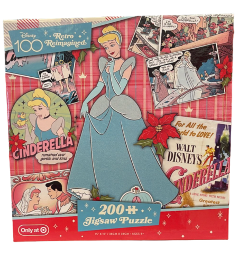 Disney 100 Retro Reimagined Holiday Cinderella 200pcs Jigsaw Puzzle New with Box