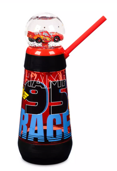 Disney Parks Lightning McQueen Snowglobe Tumbler with Straw – Cars New With Tag
