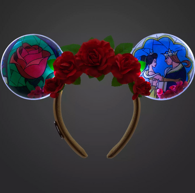 Disney Disney100 Decades Beauty and the Beast Light-Up Ear Headband Adults New