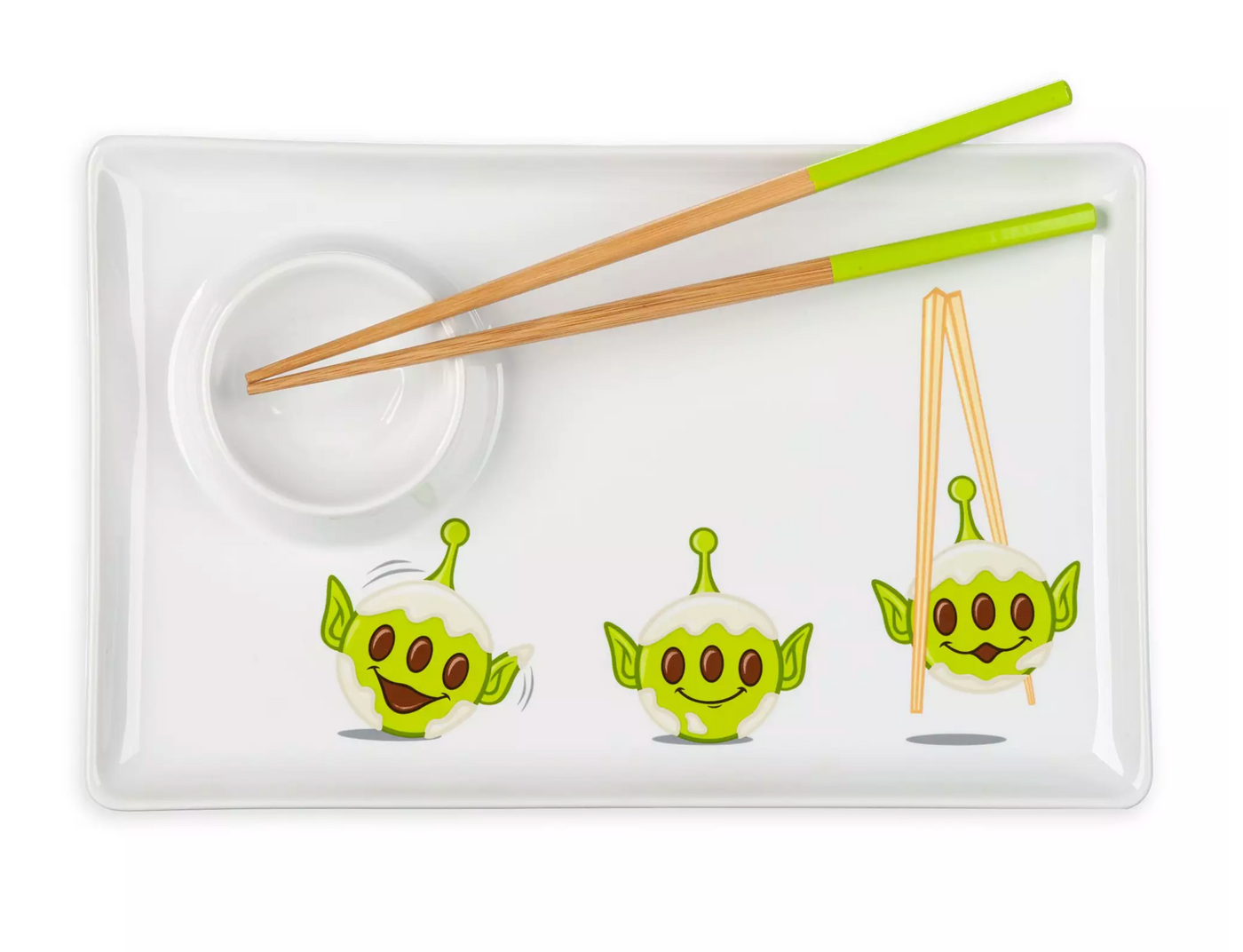 Disney Munchlings Sensational Snacks Toy Story Alien Sushi Plate Chopsticks New