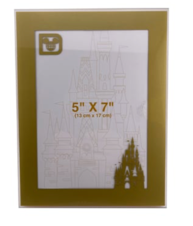 Disney Parks Cinderella Castle WDW Photo Frame 5x7 Black/Gold New With Tag