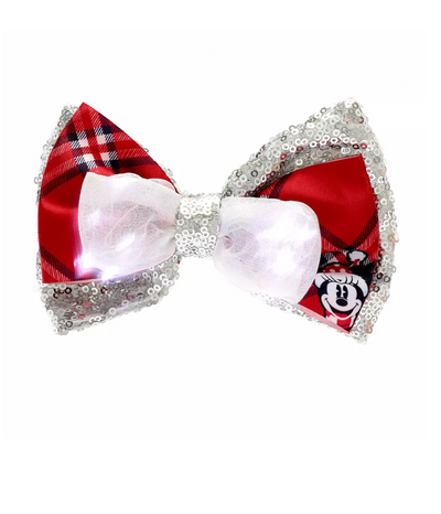 Disney Walt's Holiday Lodge Minnie Christmas Light Up Hair Bow New with Tag