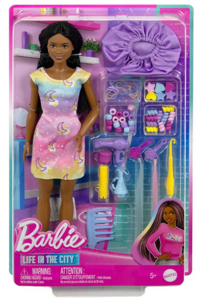 Barbie "Brooklyn" Hairstyling Doll & Playset with Accessories Toy New with Box
