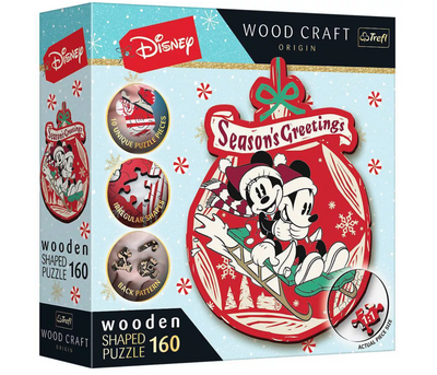 Disney Mickey & Minnie Holiday Wood Puzzle 160 pc New with Box