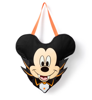 Disney Parks Happy Halloween Mickey Vampire Big Face Canvas Tote Bag New w Tag