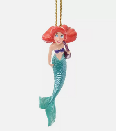 Disney Parks Princess Ariel Glitter Porcelain Christmas Ornament New with Box