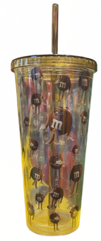 M&M's World Brown Character Moods Tumbler With Straw New with Tag