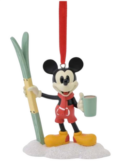 Disney Parks Mickey Mouse Enjoying Skiing Christmas Ornament New With Tag