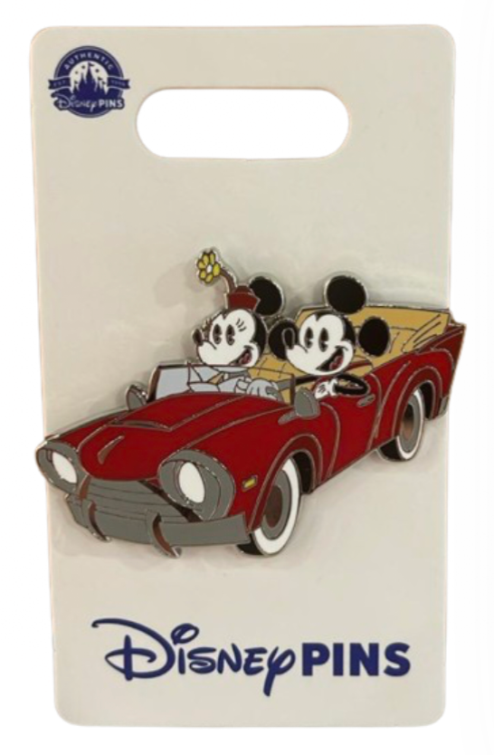 Disney Parks Mickey & Minnie Mouse Red Car Pin New with Card