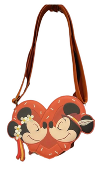 Disney Parks Loungefly Crossbody Epcot Germany Mickey Minnie Heart Pretzel New