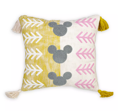 Disney Parks Mickey Icon Geometric Throw Pillow with Tassel New with Tag