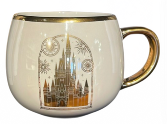 Disney Parks WDW Castle Collection White/Gold Coffee Mug New with Tag