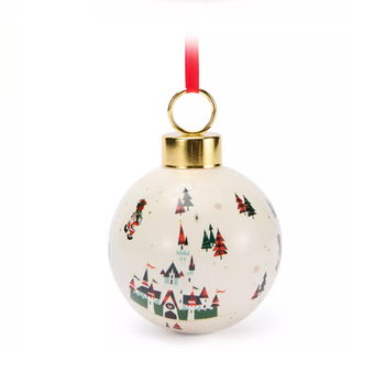Disney Parks Mickey Castle Plaid Joy Ball Christmas Ornament New with Tag