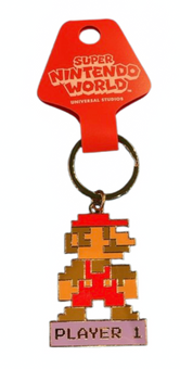 Universal Studios Super Nintendo World Mario Kart Player 1 Keychain New W Card
