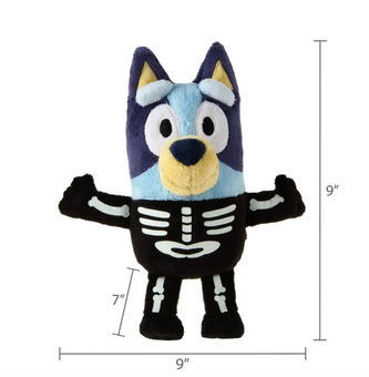 Disney Bluey Glow In The Dark Skeleton Costume Plush 7.5" New with tag