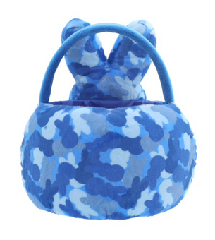 PEEPS Bunny Spotted Cow Print Plush Easter Basket New With Tag