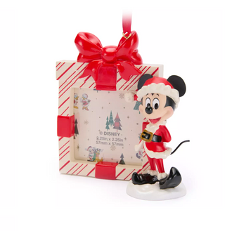 Disney Parks Santa Mickey Photo Frame Christmas Ornament New with Tag