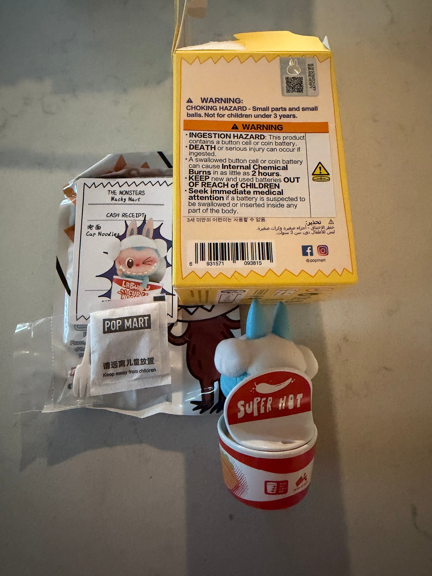 Pop Mart Labubu The Monsters Wacky Mart Cup Noodles Vinyl Figure USA Seller New