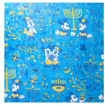 Disney Parks Mickey and Minnie Mouse Hanukkah Throw Blanket New with Tag