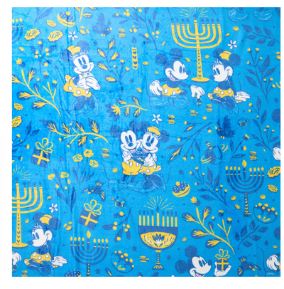 Disney Parks Mickey and Minnie Mouse Hanukkah Throw Blanket New with Tag