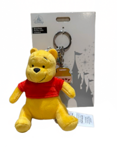 Disney Parks Winnie The Pooh Plush Keychain With Hunny Charm New With Tag