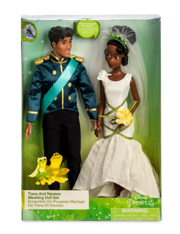 Disney Parks Tiana and Naveen Wedding Doll Set Princess the Frog New With Tags