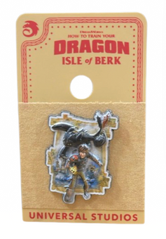 Universal Studios How To Train Your Dragon Hiccup & Toothless Pin New W Card