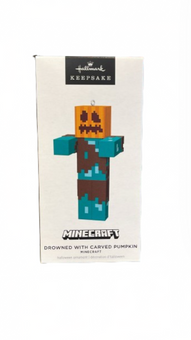 Hallmark 2024 Keepsake Minecraft Drowned Carved Pumpkinl Christmas Ornament New