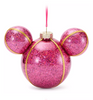 Disney Parks Mickey Icon Fuchsia Glass Ball Christmas Ornament New with Tag