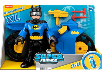 Fisher-Price Imaginext DC Super Friends Batman XL Batcycle w Launcher Toy New