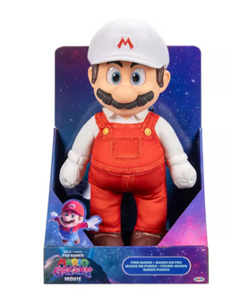 Super Mario Galaxy Movie 14" Posable Plush Fire Mario Toy New With Tag