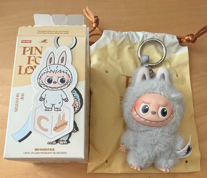 Pop Mart Labubu The Monsters Pin for Love Letter C Plush Keychain