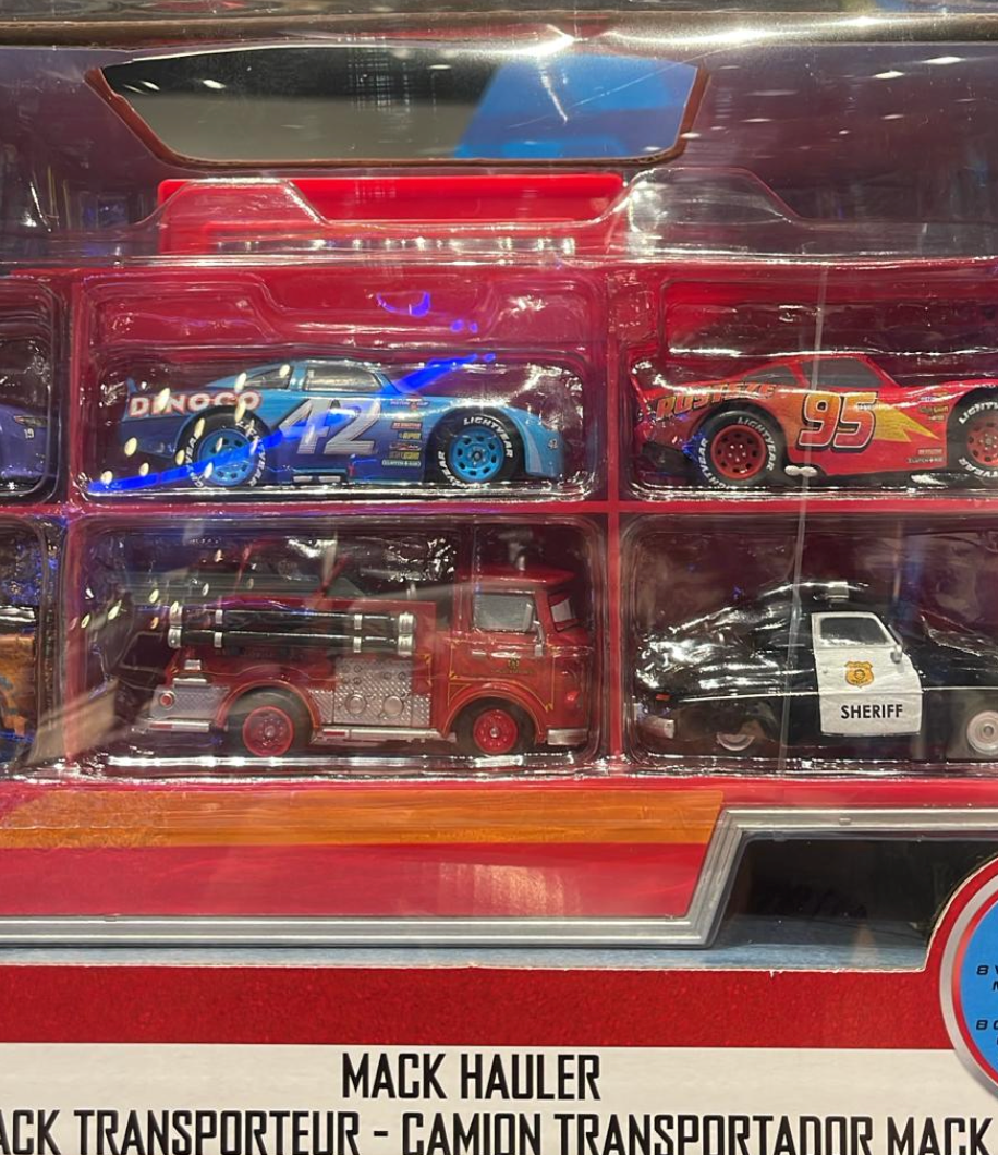 Disney Parks Pixar Cars Mack Die Cast Carrier Hauler Gift Set of 8 New With Box