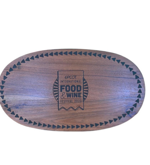 Disney Parks EPCOT Food & Wine Festival 2023 Footed Wooden Tray New