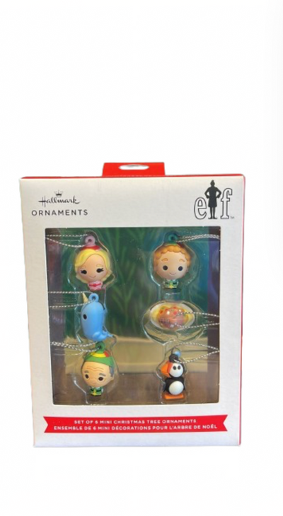 Hallmark Mini Elf Shatterproof Christmas Ornaments Set of 6 New With Box