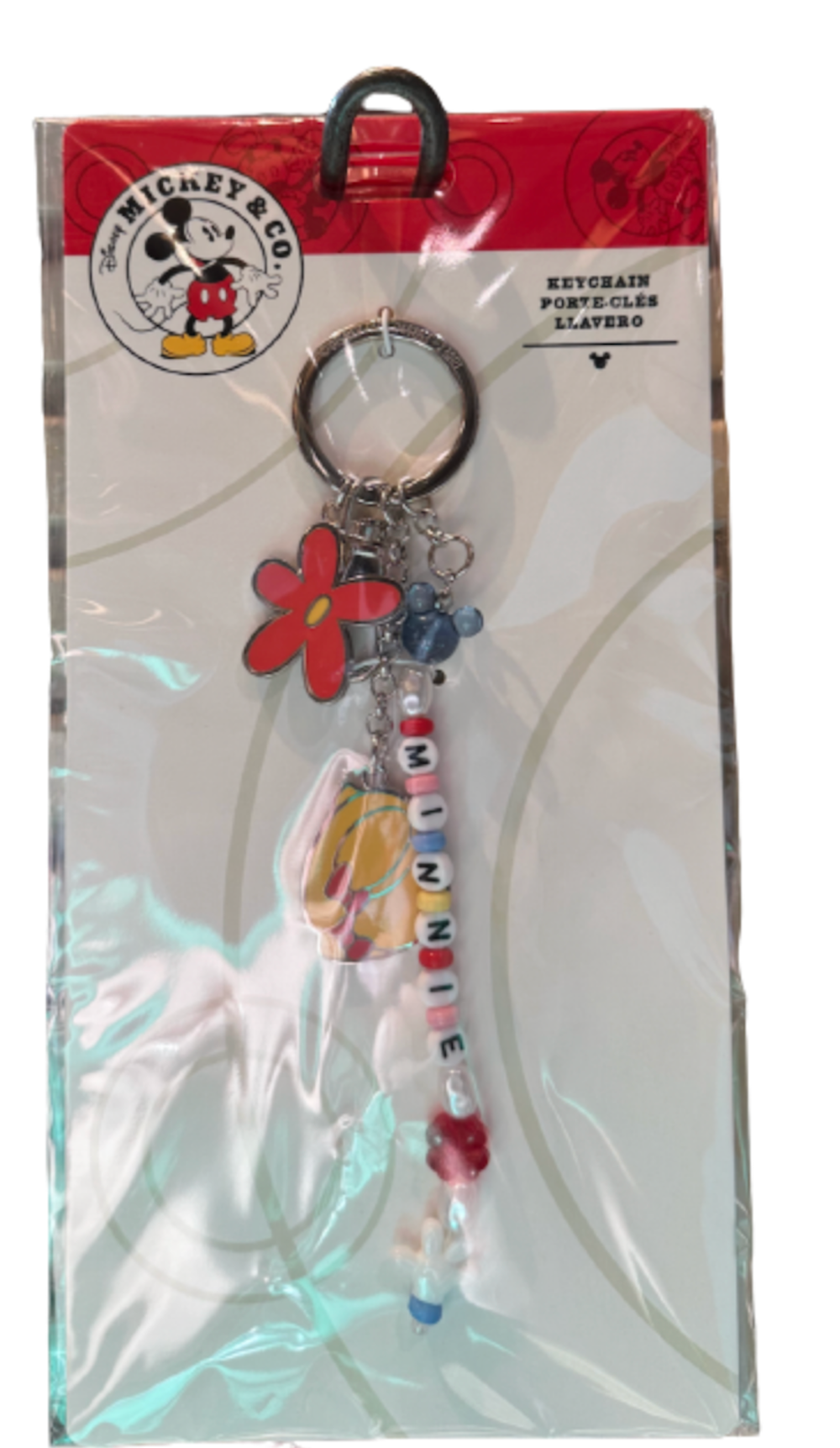 Disney Mickey & Co. Minnie Shoe Flower Charms Keychain New with Card