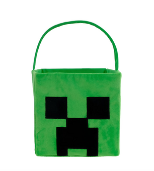 Minecraft Green Creeper Themed Easter Basket by Ruz New with Tag