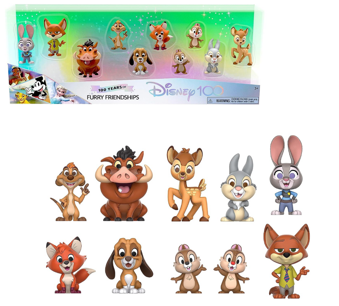 Disney100 Years Furry Friendships 10-Pcs Figure Pack Play Toys New