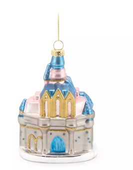Disney Parks WDW Cinderella Castle Glass Christmas Ornament New With Tag