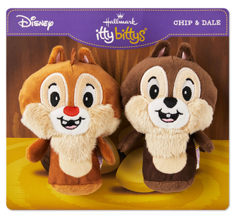 Hallmark itty bittys Disney Chip & Dale Plush, Set of 2 New with Tag