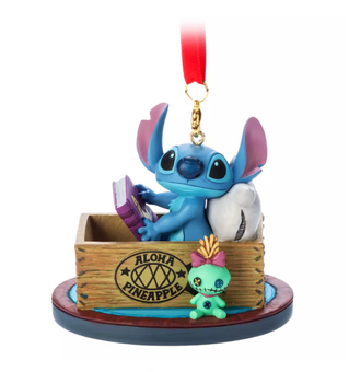 Disney Parks Stitch and Scrump Aloha Sketchbook Christmas Ornament New with Tag