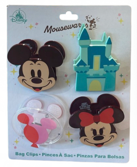 Disney Parks Mickey Mouse Icon Mousewares Bag Clips Set 4 New With Tag