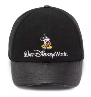 Disney Parks Mickey Mouse Faux Leather Baseball Cap Hat Walt Disney World New