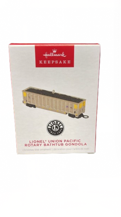 Hallmark 2024 Keepsake Lionel Union Pacific Rotary Bathtub Gondola Ornament New